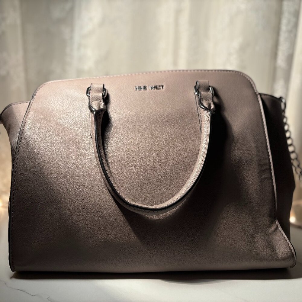 Nine West Purple Leather Hand Bag Shoulder Bag